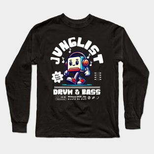 JUNGLIST  - DNB Headphone Mascot (white) Long Sleeve T-Shirt